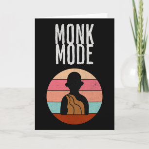Monk Mode, Zen And Yoga, Meditation,buddhist, Retr Card