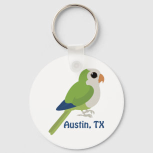 Monk Parakeet -Austin, Texas Key Ring