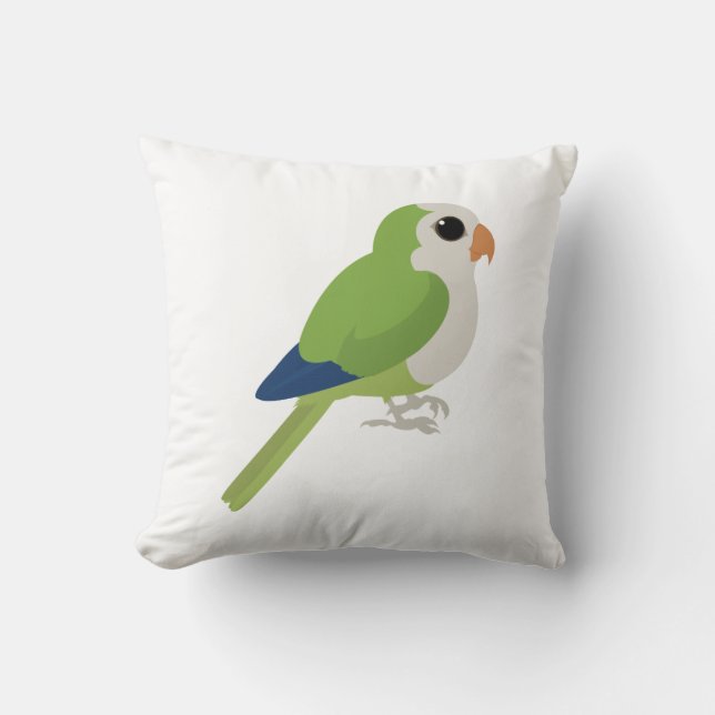 Monk Parakeet Cushion (Front)