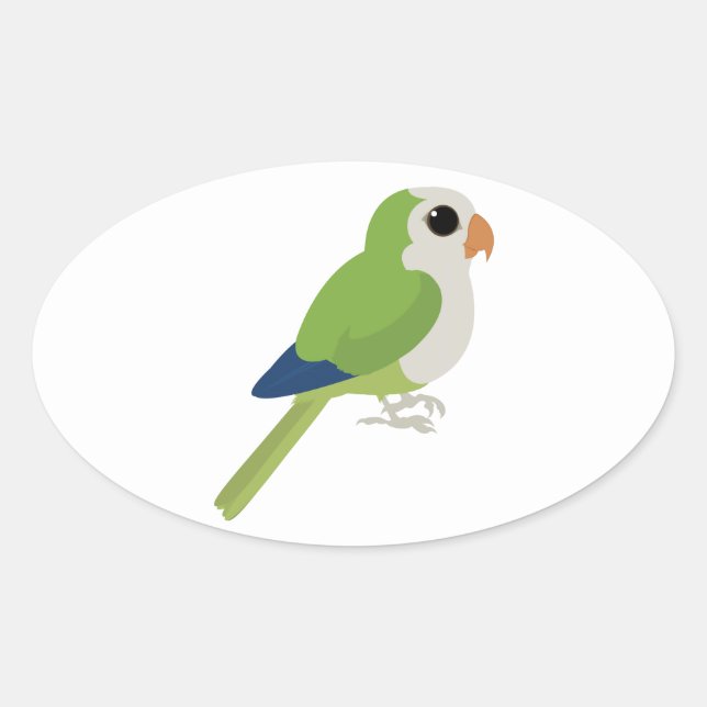 Monk Parakeet Oval Sticker (Front)