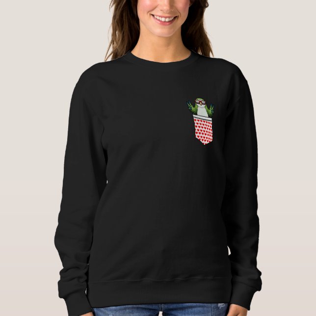 Monk Parakeet Quaker Parrot Bird From Side Sunglas Sweatshirt (Front)