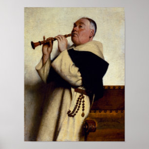 Monk Playing a Clarinet Poster