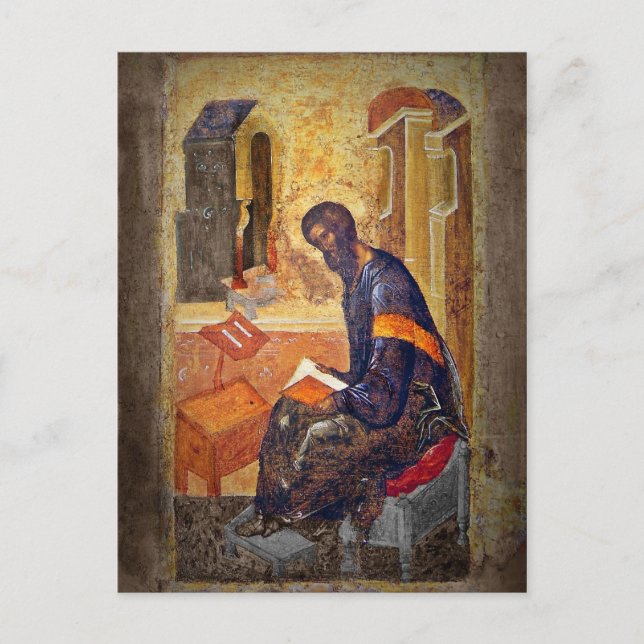 Monk Studying Scripture Postcard (Front)
