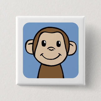 Monkey 15 Cm Square Badge