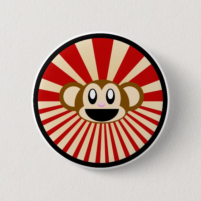 Monkey! 6 Cm Round Badge (Front)