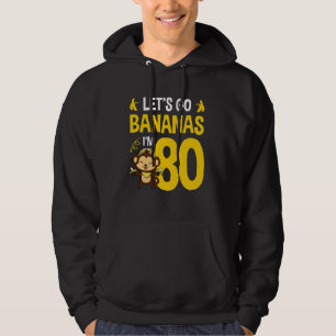 Monkey 80th Birthday Banana Party Zoo Animal Jungl Hoodie