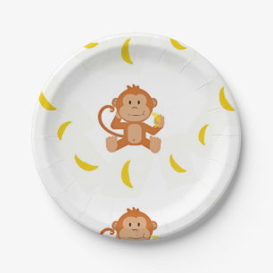 Monkey and bananas paper plate