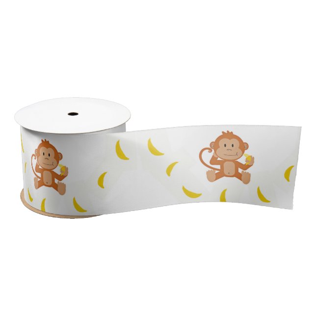 Monkey and bananas satin ribbon (Spool)