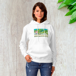 Monkey and Snail in Tropical Jungle Scene Hoodie