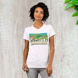 Monkey and Snail in Tropical Jungle Scene T-Shirt