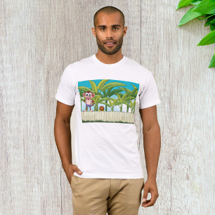 Monkey and Snail in Tropical Jungle Scene T-Shirt