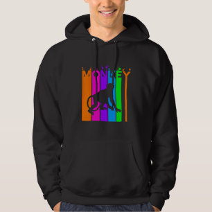 Monkey Animal Rainbow Bubble With Silhouette Hoodie