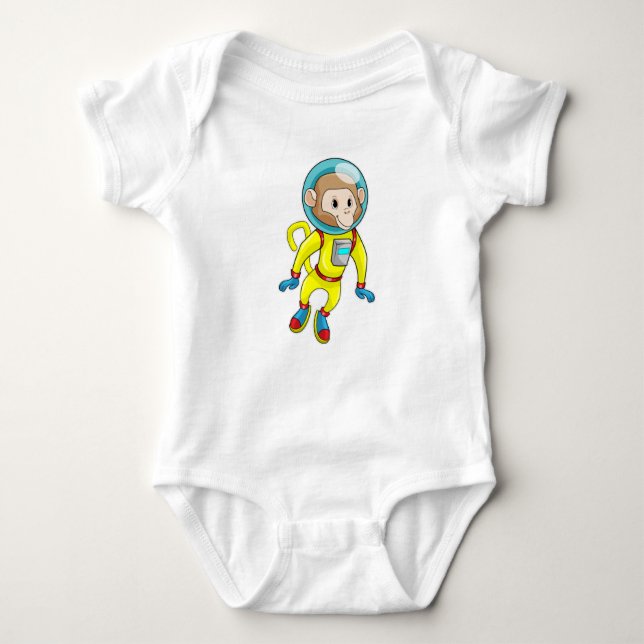 Monkey as Astronaut Baby Bodysuit (Front)