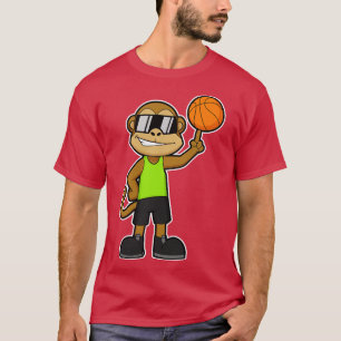 Monkey as Basketball player with Basketball ball T-Shirt