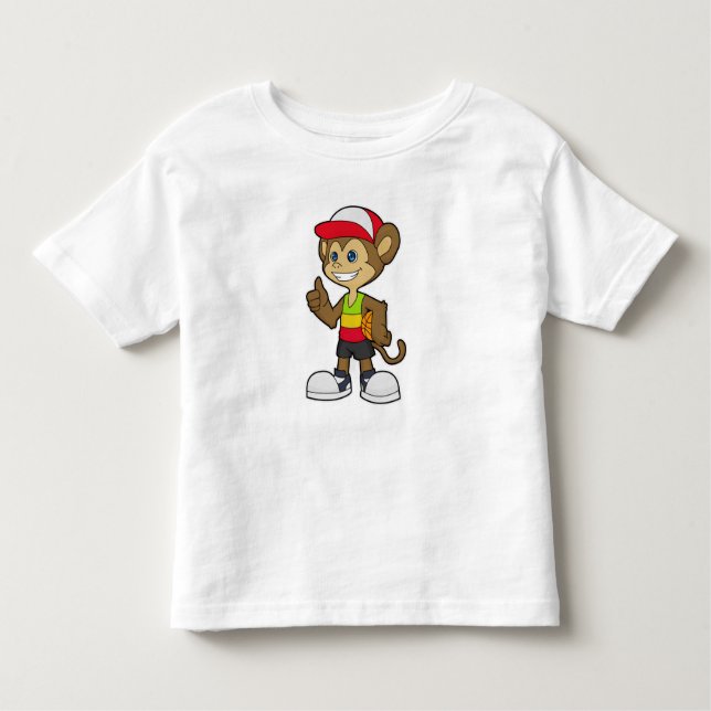 Monkey as Basketball player with Basketball Toddler T-Shirt (Front)