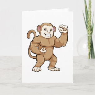 Monkey as Bodybuilder at Bodybuilding Card