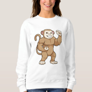 Monkey as Bodybuilder at Bodybuilding Sweatshirt