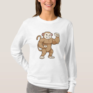 Monkey as Bodybuilder at Bodybuilding T-Shirt