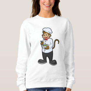 Monkey as Cook with Bowl Sweatshirt