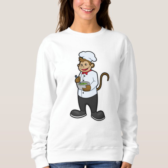 Monkey as Cook with Bowl Sweatshirt (Front)