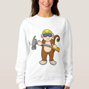 Monkey as Craftsman with Hammer Sweatshirt
