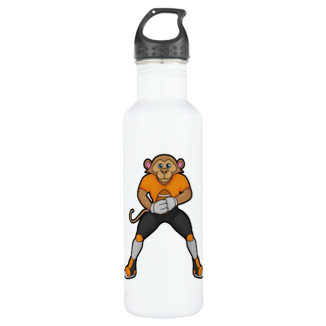 Monkey as Football player with Football 710 Ml Water Bottle (Front)