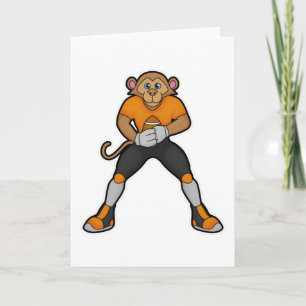 Monkey as Football player with Football Card