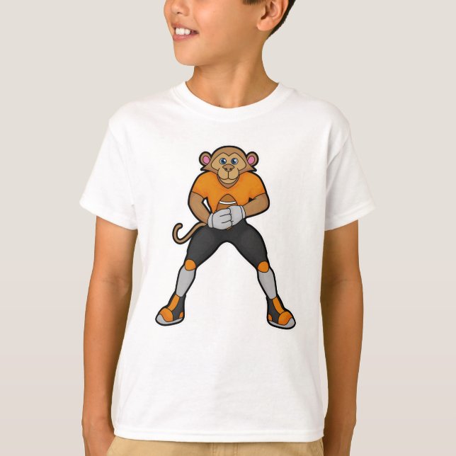 Monkey as Football player with Football T-Shirt (Front)