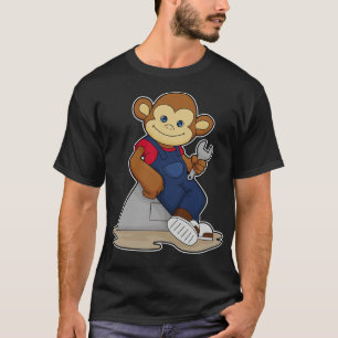Monkey as Mechanic with Wrench T-Shirt