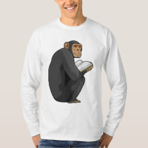 Monkey as Nerd with Book T-Shirt