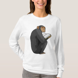 Monkey as Nerd with Book T-Shirt