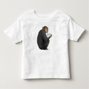 Monkey as Nerd with Book Toddler T-Shirt