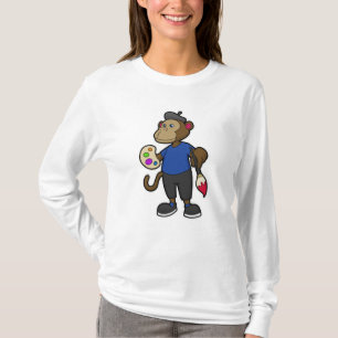 Monkey as Painter with Paint & Brush T-Shirt