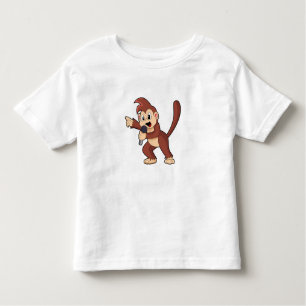 Monkey as Singer with Microphone.PNG Toddler T-Shirt