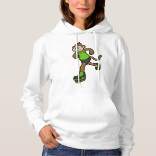 Monkey as Skater with Inline skates Hoodie