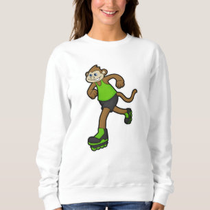 Monkey as Skater with Inline skates Sweatshirt