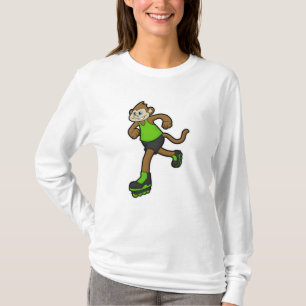 Monkey as Skater with Inline skates T-Shirt