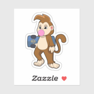 Monkey as Skater with Skateboard