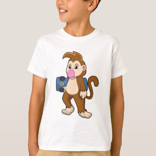 Monkey as Skater with Skateboard T-Shirt