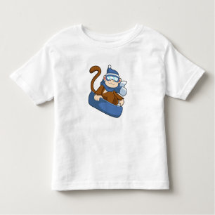 Monkey as Snowboarder with Sonowboard.PNG Toddler T-Shirt