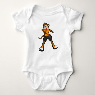 Monkey as Tennis player with Tennis racket Baby Bodysuit