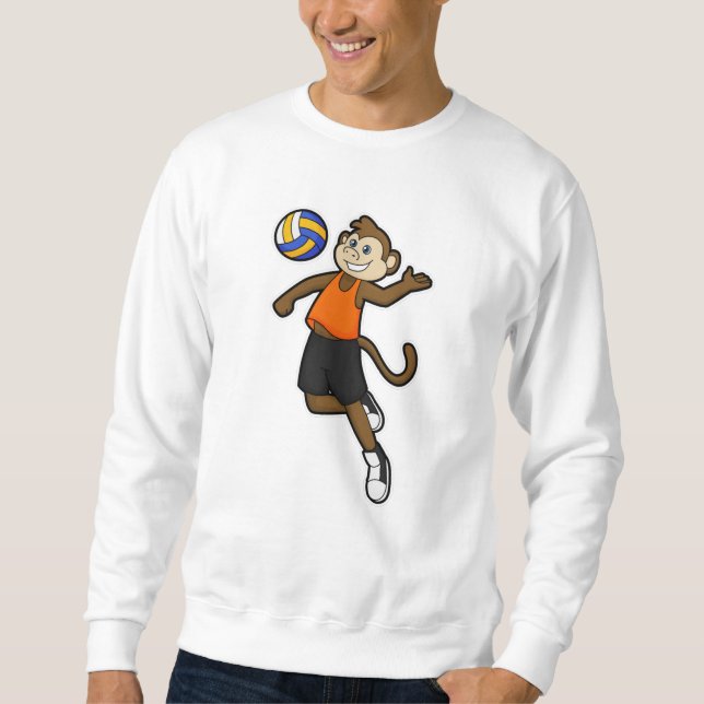 Monkey as Volleyball player with Volleyball Sweatshirt (Front)