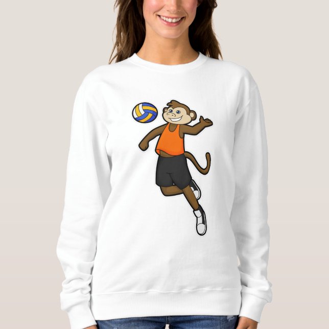 Monkey as Volleyball player with Volleyball Sweatshirt (Front)