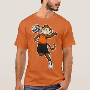 Monkey as Volleyball player with Volleyball T-Shirt