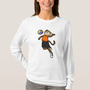 Monkey as Volleyball player with Volleyball T-Shirt