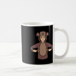 Monkey Asl Hand Gesture Deaf Hearing Loss Awarenes Coffee Mug