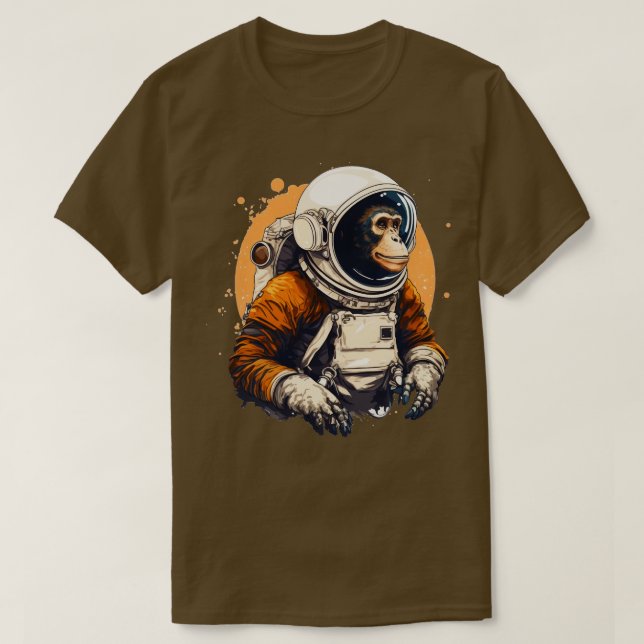 Monkey Astronaut art T-Shirt (Design Front)