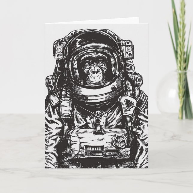 Monkey Astronaut Card (Front)