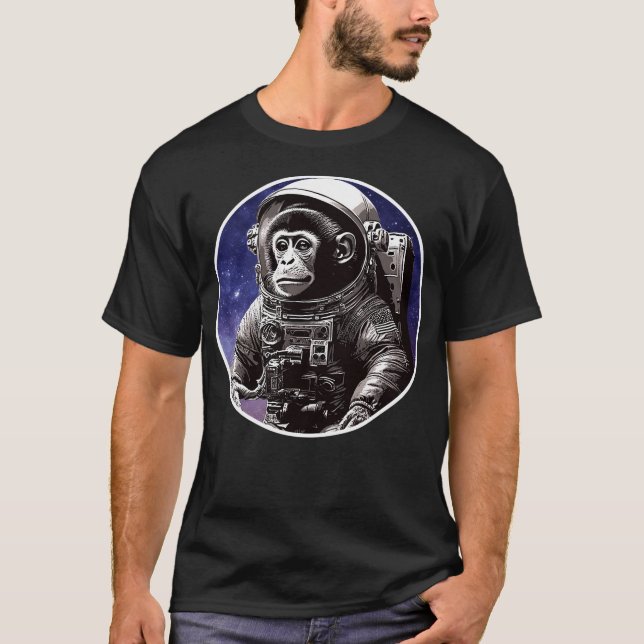 Monkey Astronaut Cirlcle T-Shirt (Front)
