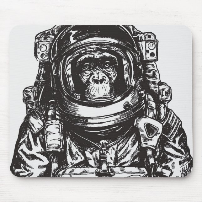 Monkey Astronaut Mouse Pad (Front)
